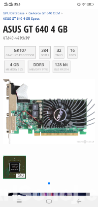 ASUS GT 640 4GB DDR3 Graphics Card